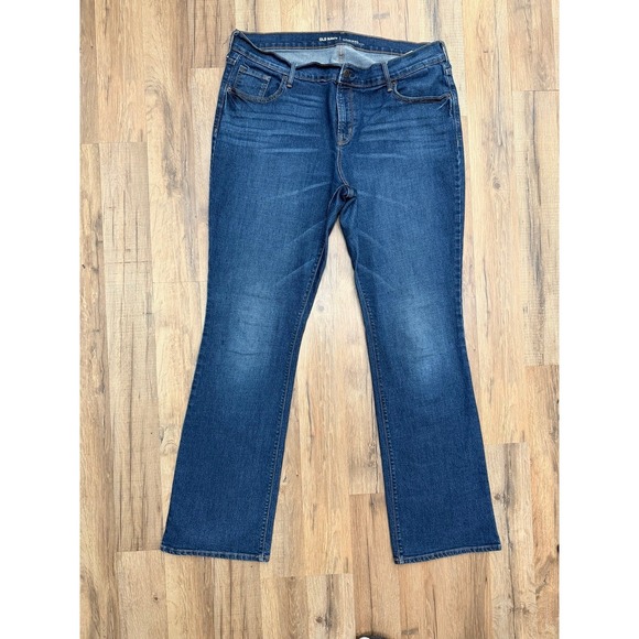 Old Navy Original Women's Mid-Rise Stretch Bootcut Jeans Dark‎ Wash Size 14 - Picture 2 of 8